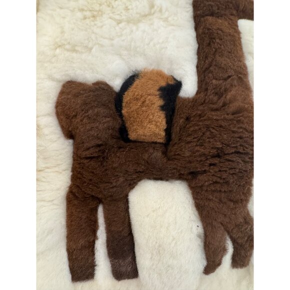 Alpaca Wool Handmade Wall Hanging 22"x16" Brown & White Accent - Picture 8 of 8